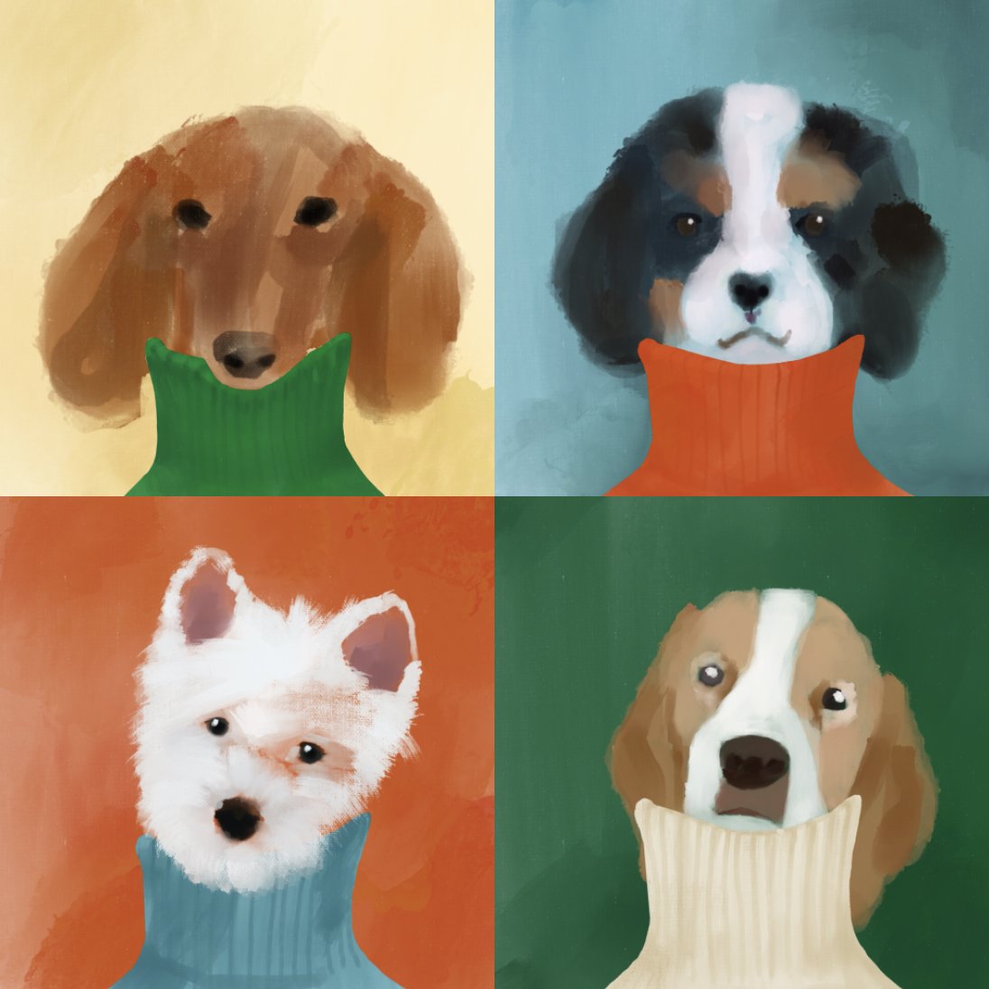 Hi friends! Im soooo excited for my next drop of Dogs Wearing Turtlenecks !!! Keep an eye out for dates 👀💕 

#NFTCommumity #NFTdrops #nftart #dogsoftwitter