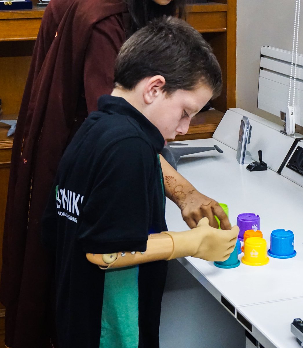 Bioniksorg's tweet photo. Meet Umer from Peshawar. Our youngest above elbow beneficiary.
Umer’s story is nothing less than a lesson of resilience and bravery.
Bioniks has seen him grow from shy kid to a smiling Bionik hero❤️
#bionik #bionikhero #aboveelbowprosthesis #bravery #bionicarms #bionics https://t.co/QLA7HK7x00