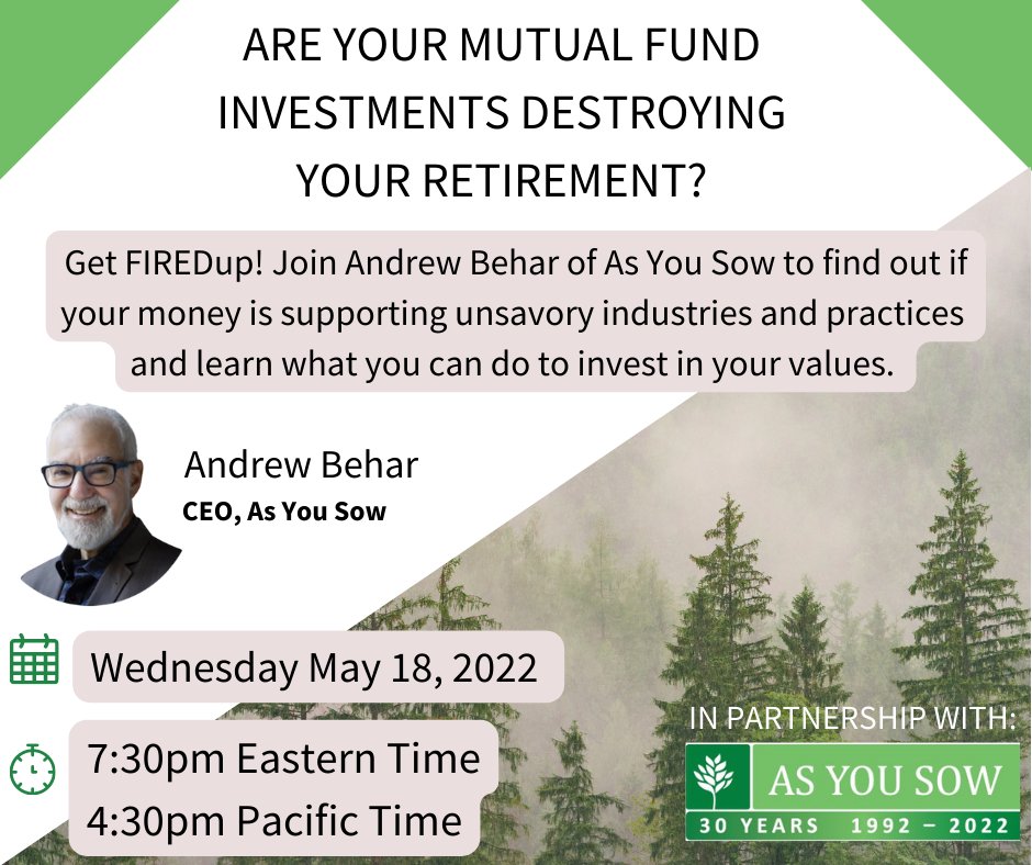 TODAY! Justice check your "ESG" investments. Don't Let Your Mutual Funds Destroy Your Retirement!
zoom.us/.../6116517802…