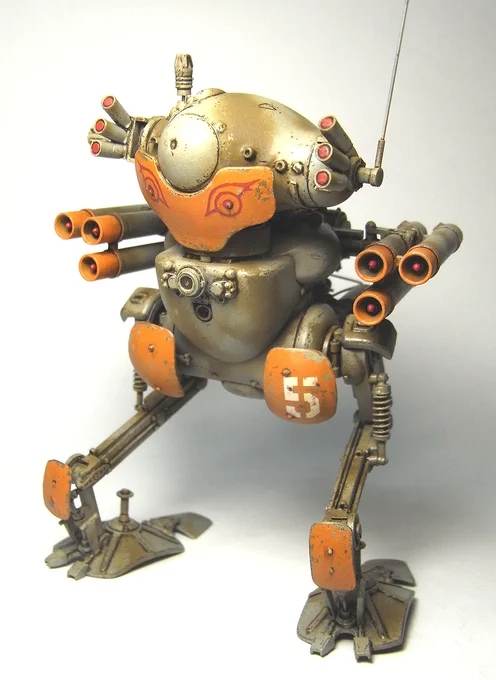 ロッポンギヒロシさん原型の「1/35陸戦ガンス」の続き。スミ入れまで終わりました。 