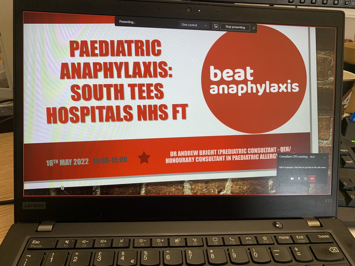 BeatAnaphylaxis's tweet photo. An absolute pleasure to present #BeatANAPHYLAXIS project &amp; @rcuk #Anaphylaxis Guidance 2021 update to paediatric colleagues @SouthTees. #SpreadingTheWord @NPAGNetwork @NENC_ICS @EveryChildNENC @gillianvance4 @TeesValleyCCG @NHSngccg @NTeesHpoolNHSFT @delythraffell @NatashasLegacy https://t.co/fUq4B5FBi6