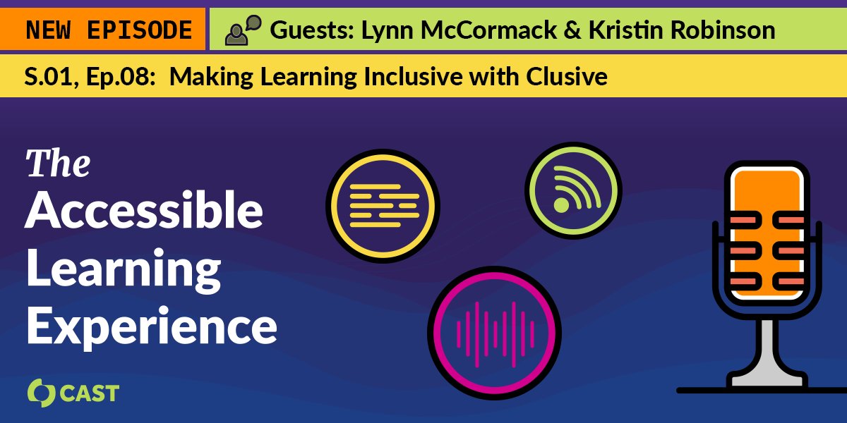 The latest episode of The Accessible Learning Experience is out now! Learn more about Clusive, a free, flexible, adaptive, and customizable learning environment from CAST, and how Clusive can help make learning more in-Clusive (get it? 😉). 👉 ow.ly/zlfX50JaA88 #AEM4all