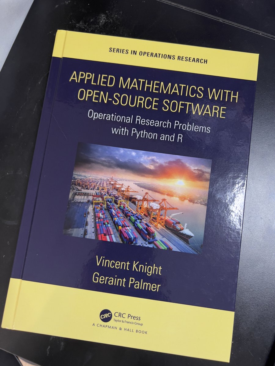 Vince Knight (@drvinceknight) on Twitter photo Really excited to get our hard copies of "Applied Mathematics with Open Source Software" by <a href="/GeraintPalmer/">Geraint Palmer</a> and I.
From the blurb on the back:
"Each chapter starts with a problem, gives an overview of the relevant theory, shows a solution approach in R and in Python and ...
1/ Really excited to get our hard copies of "Applied Mathematics with Open Source Software" by <a href="/GeraintPalmer/">Geraint Palmer</a> and I.
From the blurb on the back:
"Each chapter starts with a problem, gives an overview of the relevant theory, shows a solution approach in R and in Python and ...
1/
