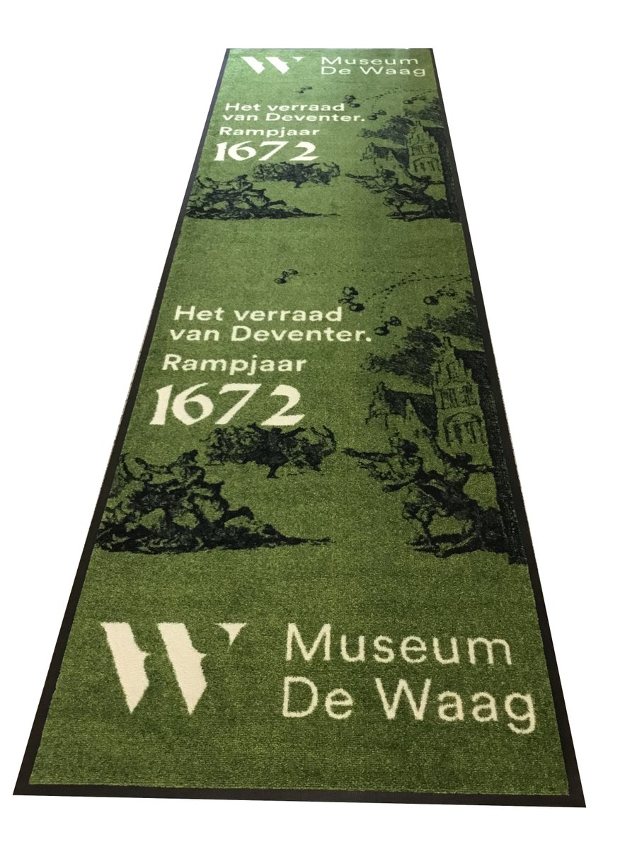 ADLogoMat's tweet photo. Museum De Waag presenteert vanaf 22 mei de tentoonstelling ‘Het verraad van Deventer. Rampjaar 1672’, waarin het beleg en de overgave van de stad centraal staat.  #opening #loper #deurmat Logomat Pro Green  https://t.co/bw9xy2QaiA https://t.co/vC7kbe4LSp