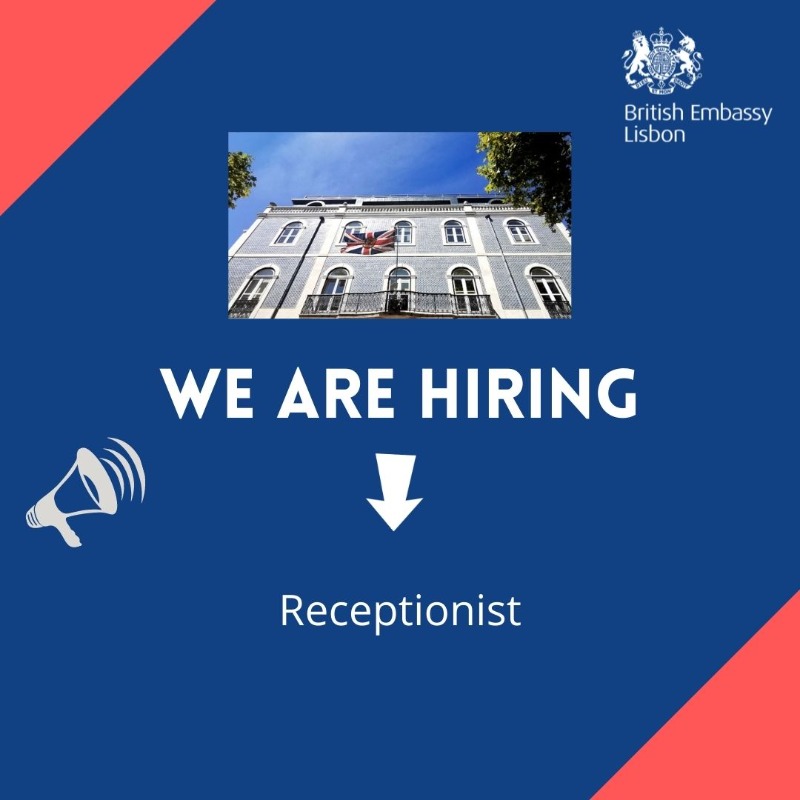 ukinportugal's tweet photo. 📢 We're hiring a Receptionist that will be responsible for the reception and public switchboard calls at the British Embassy in Lisbon.

Application deadline: 1 July 2022

#JobOffer #Empregos #JobAlert #Jobs #Emprego

More info👇