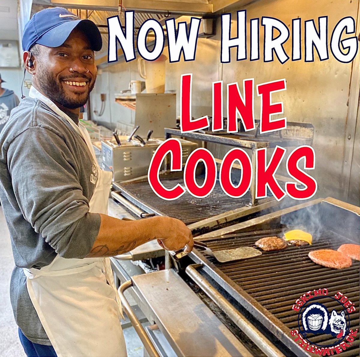 End that job search today! Now hiring awesome line cooks! eskimojoes.com/jobs