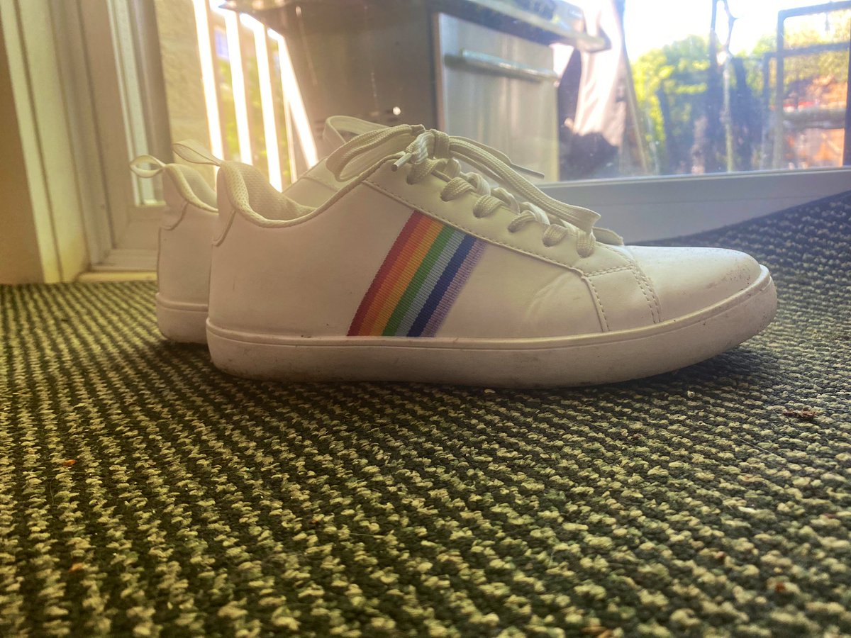 So my daughter wore these new shoes to school yesterday and a class mate called her gay…

Firstly, it is obviously not the insult some people think it is. 

Secondly, we need to do better on teaching students that #loveislove

She left the shoes home today. #IDAHOBIT2022