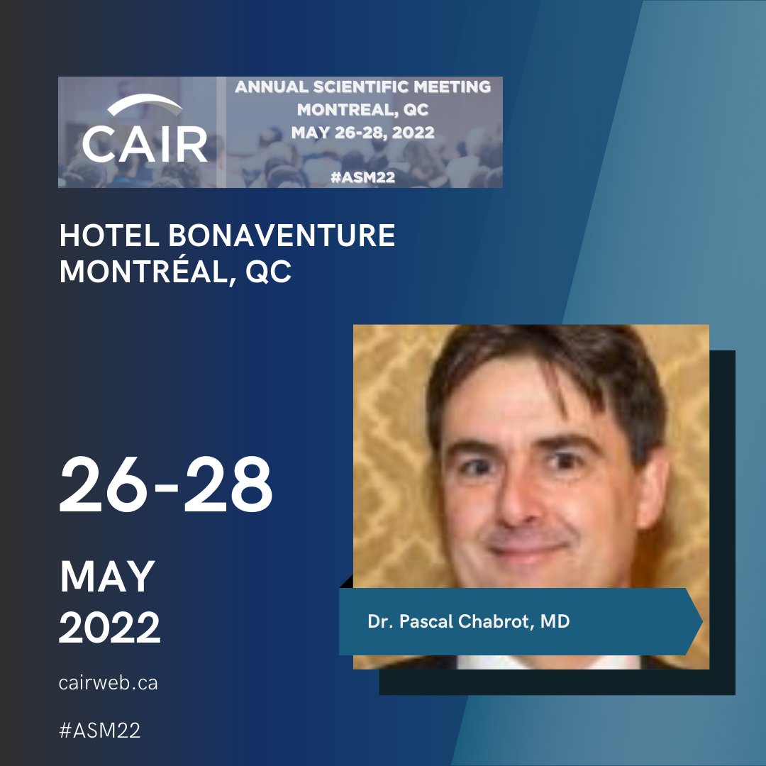 CAIRweb's tweet photo. 📢Meet our guest speakers! @cirsesociety Dr. Afshin Gangi, @SIRspecialists Dr. Laura Findeiss, SFICV Dr. Pascal Chabrot. Still time to register & attend our #ASM22 in Montreal:
https://t.co/13EUTaf12K
#Irad #cdnIR #MedEd #TwittIR #WomeninIR https://t.co/3dGDae5fzn