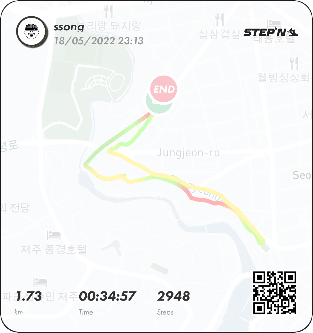 loooootso's tweet image. 오늘은 제주도 뛴다!!! #STEPN #NFT #GMT #GST