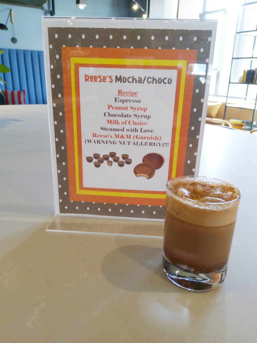 It's national "I love Reese's Day"! That means we got something special for all you tweeps at the Perch! Come by to try out our Reese's themed drink for a sweet delight!