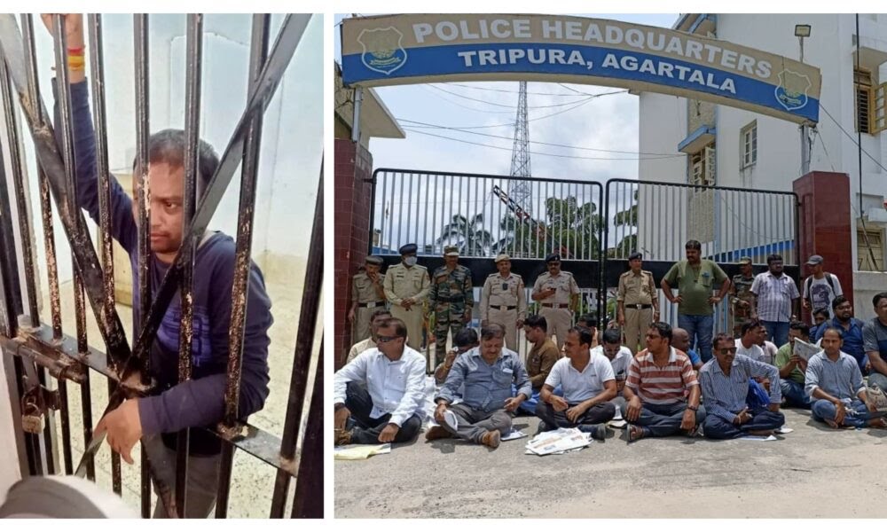MuslimMirror's tweet photo. Tripura cop suspended for allegedly torturing a photo-journalist in the police lockup here on Tuesday night, police said. The authorities are probing the incident.

#Journalist #PoliceLockup #Tripura

Read more : https://t.co/x6oamv40aS https://t.co/Ellzc8RDH4
