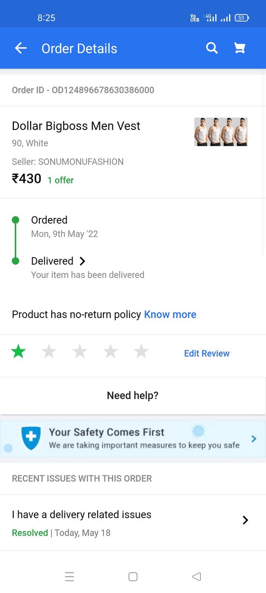 Ajay Bhattacharya on X: Worst service @Flipkart @flipkartsupport i ordered  for dollar big boss mens vest but I received dollar lehar instead of dollar  big boss with its bags open and vests