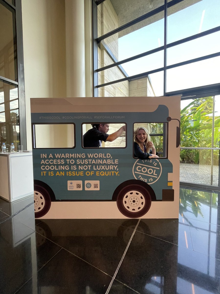 SEforALLorg's tweet image. Hop on a ride on our #ThisIsCool bus next our #CoolingforAll and #EnergyEfficiency Booth at Foyer C! (Don’t worry—it’s electric😎)

#SDG7 #EnergyAccess