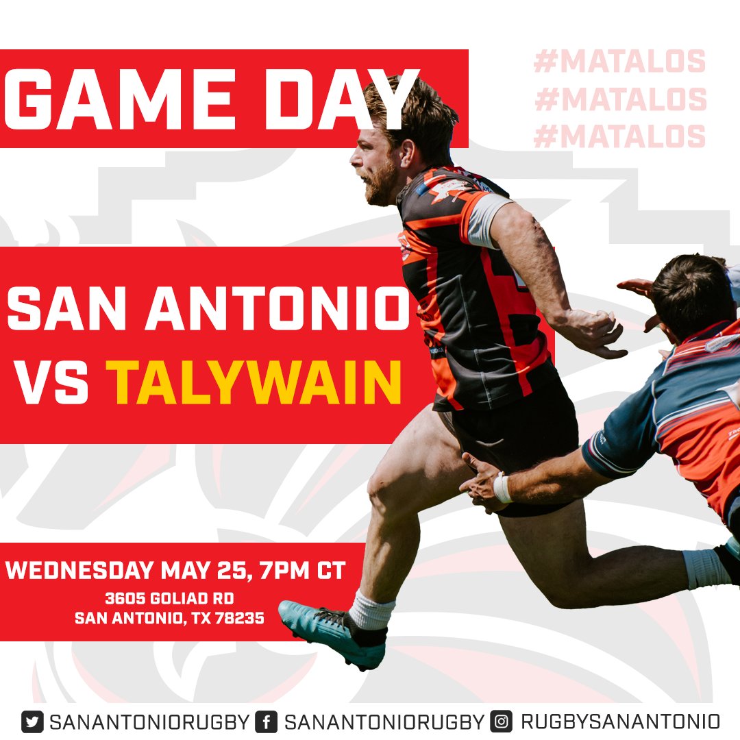 SanAntonioRugby's tweet photo. On Wednesday May 25 we will be hosting @Talywain_RFC , a touring side from Wales. Come on out and have a great night of rugby! https://t.co/nam9VLTSRn