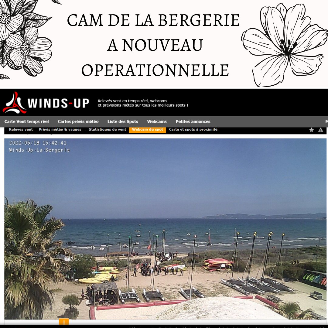 up_winds's tweet photo. [CAM DE LA BERGERIE - HYERES REINSTALLEE]:

Mât refixé et cam en HD image/image toutes les 2 mns.
Toutes nos cams sont GRATUITES sauf le live de certaines réservé à nos abonnés.
Faites tourner l'info.! ;)

#free #cams #plage #hyères https://t.co/YFtOBzf2Jo