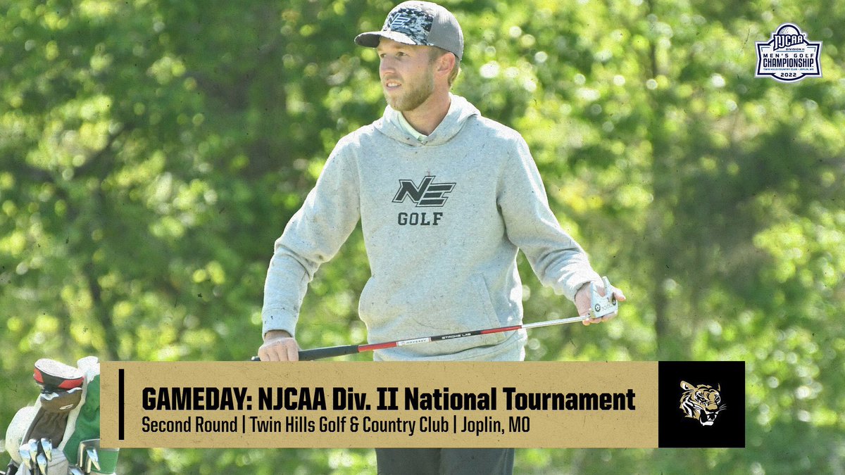 NEMCCTigers's tweet photo. GLF | 🚨 𝐆𝐀𝐌𝐄𝐃𝐀𝐘 𝐀𝐋𝐄𝐑𝐓 🚨

🏆 @NJCAA Division II National Tournament
⛳️ Second Round 
🕰 11:32 am
📍 Twin Hills Golf &amp; Country Club (Joplin, MO)
📈 https://t.co/4xnogNK7AC
🐯 #TigerPower https://t.co/0vKVbodCLg
