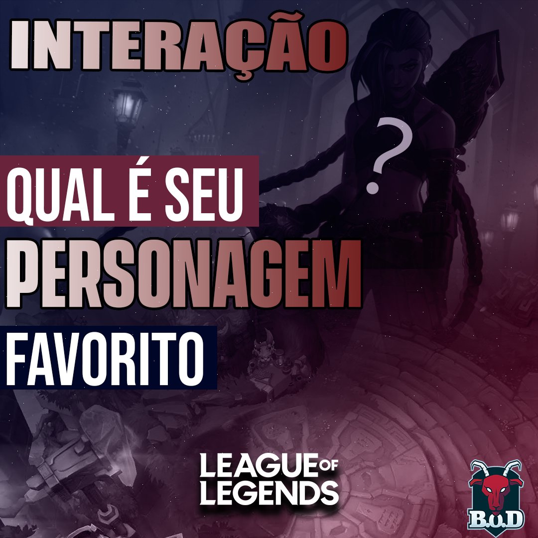 bodesportsgg's tweet photo. Eai invocadores, qual seu personagem preferido em League of Legends?!

Conta aqui nos comentrios
.
.
.
#bhfyp #explorar #bodesportsgg #leagueoflegends #lol https://t.co/OkAmrdpwjc