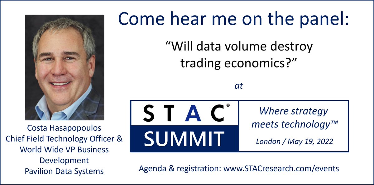 Tomorrow's panel discusses how financial firms can keep the cost of storing ever-growing data sets from outpacing the benefits. Learn more here: stacresearch.com/spring2022LON #STACSummit #STACLondon #STAC2022 #STACSummitSpring2022LON