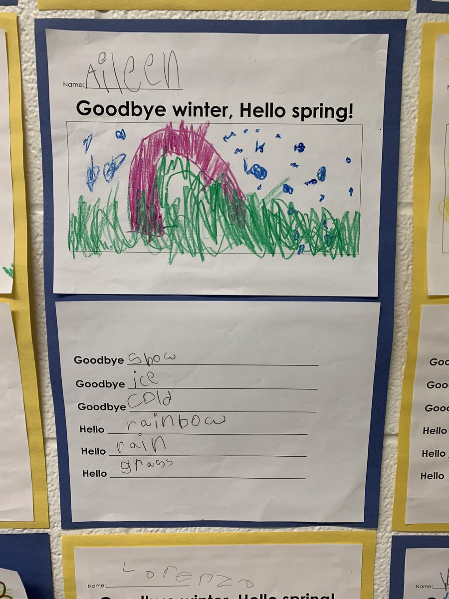 FairglenJrPS's tweet photo. Ms. Chow’s kindergarten students are excited about Spring! https://t.co/Wz6kizpjT0