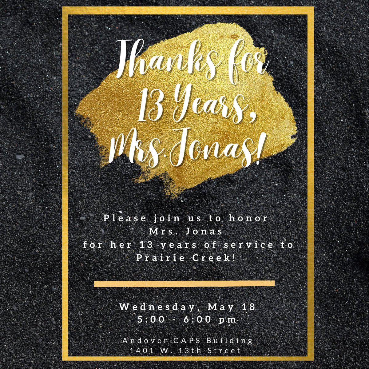 PCEpanthers385's tweet photo. #Celebrate Mrs. Jonas' 13 years of service at PCE tonight! Thank you Mrs. Jonas! https://t.co/pYM4BPmXI9