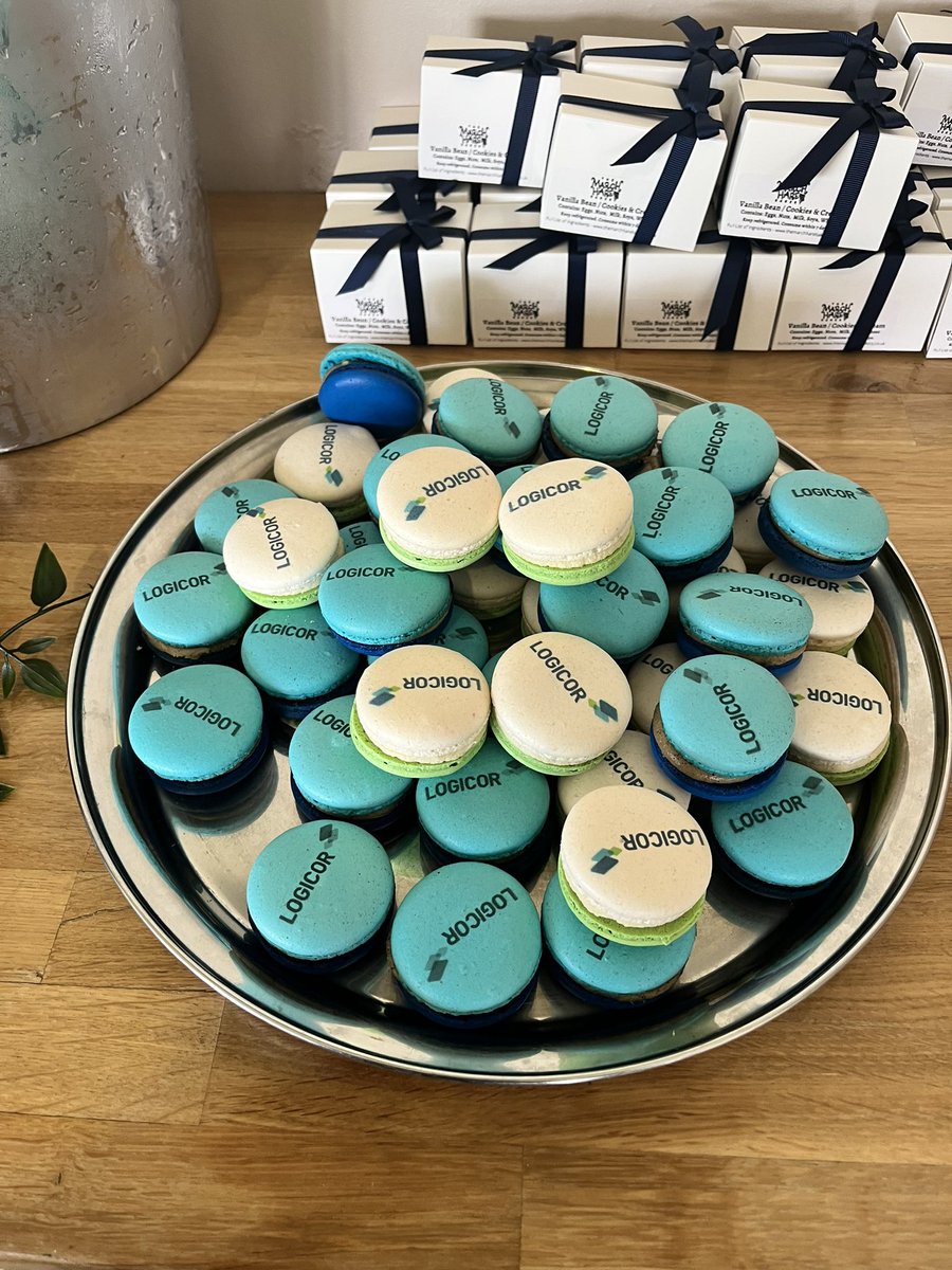 Tucking in to the <a href="/Logicor_UK/">Logicor UK</a> macaroons. Yum!