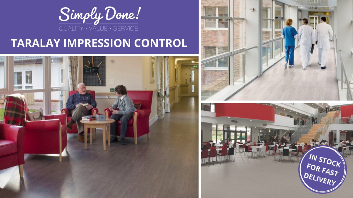 #SimplyDone - Great Quality, Great Value and Great Service! 

Taralay Impression Control is a high performance #SafetyFlooring, ideal for most contract applications. 

Stock available now from your local distributor ⏰  - https://t.co/sydrHeDpFn https://t.co/guhy8sRN6v