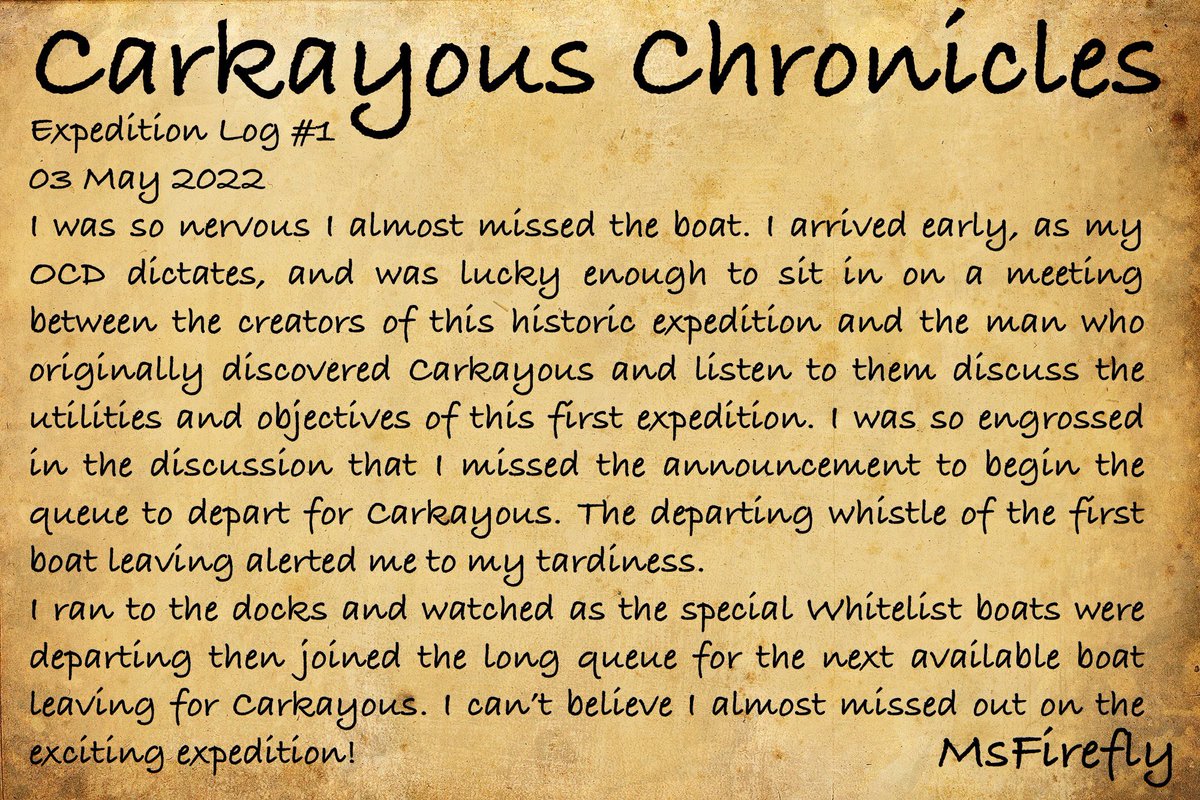 Writing is a passion of mine, so I decided to do an expedition log of my adventures in #Carkayous As I acquire more amazing creatures by <a href="/jessesmithart/">Jesse Smith</a> and friends I will add to this thread
Hope you like it!!
Expedition Log 1