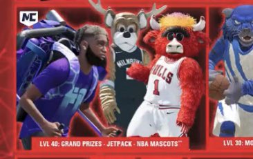 2KIntel's tweet photo. Season 7 Lvl 40 Rewards is a jet pack and NBA mascots #NBA2K22 https://t.co/KGALS4OmQ1