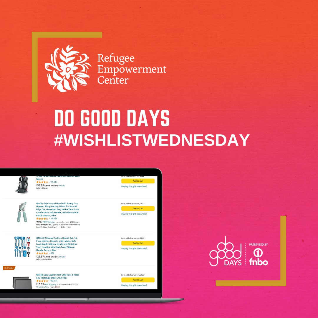 It's #WishListWednesday! Any item you cross off our wish list for our refugee community makes a difference in the lives of newly arriving refugee families.

View our wish list and make a donation today at refugeeempowerment.org/do-good-days/

<a href="/SHAREomaha/">SHARE Omaha</a> <a href="/fnbo/">FNBO</a>