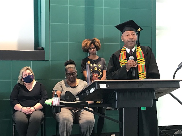 OfficialEVC's tweet photo. π π On Thursday, May 12, EVC held Black Graduation with keynote speaker Milan Balinton, the Executive Director of @SJAACSA. Thank you, @mrnevergivup for your inspiring words, and congratulations to our 2022 graduates! #EVCPride #UmojaAffirm https://t.co/IKI9Bjxoi0