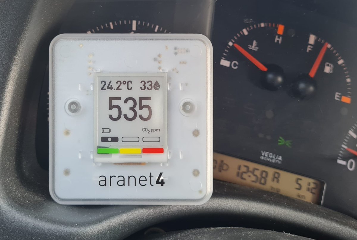 Massimi40945796's tweet photo. A che serve il #contagiri nelle #auto?
Io piuttosto ci metto il mio sensore #Aranet4 e tengo d'occhio il livello di #CO2, così mi accorgo se per caso è attivo per errore il #ricircolo dell'aria ed evito #malditesta, #sonnolenza, ma soprattutto l'effetto #colpodisonno!
@AranetIoT https://t.co/6LKvgxhW31