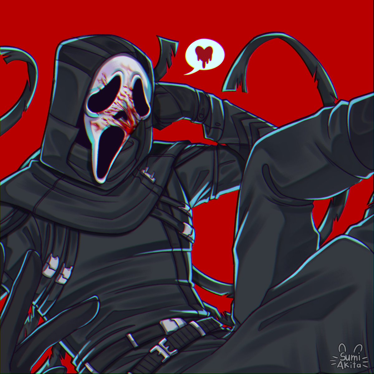 SumiAkita's tweet photo. If he calls wdyd? 📞👀💘
#Ghostface #dbdfanart #DbD  #illustration https://t.co/m1q25bej2M