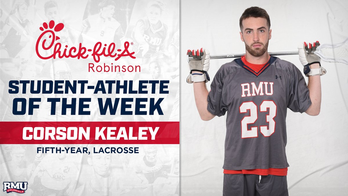 RMU Athletics (@rmuathletics) on Twitter photo Here they are! Your <a href="/CFARobinson/">Chick-fil-A Robinson</a> RMU Student-Athletes of the Week for May 18, 2022!
π₯: Erika Bell - <a href="/RMUSoftball/">RMU Softball</a>
π₯: Corson Kealey - <a href="/RMUMLacrosse/">RMU Menβs Lacrosse</a>
#BobbyMo | π΅βͺπ΄ Here they are! Your <a href="/CFARobinson/">Chick-fil-A Robinson</a> RMU Student-Athletes of the Week for May 18, 2022!
π₯: Erika Bell - <a href="/RMUSoftball/">RMU Softball</a>
π₯: Corson Kealey - <a href="/RMUMLacrosse/">RMU Menβs Lacrosse</a>
#BobbyMo | π΅βͺπ΄