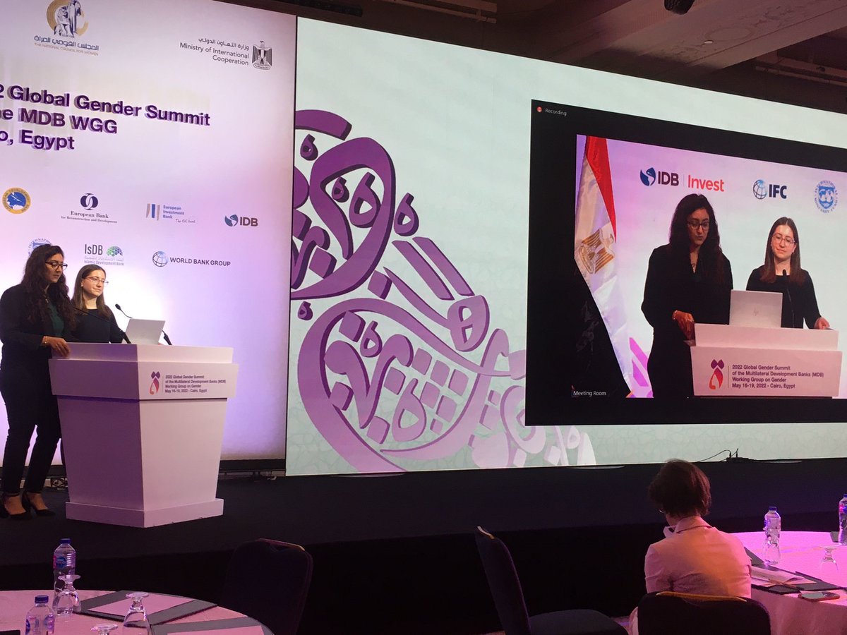 EBRDgender's tweet photo. And that's a wrap for today!
Our Reem Bassem Mikhail & Louisa Barzen closing Day 2 of the MDB Gender Summit by presenting a 5 Point Action Plan for Gender Equality in situations of Fragility and Climate Shocks. ππ
#MDBGenderSummit #climateaction #fragility https://t.co/4rDO9i6QnX