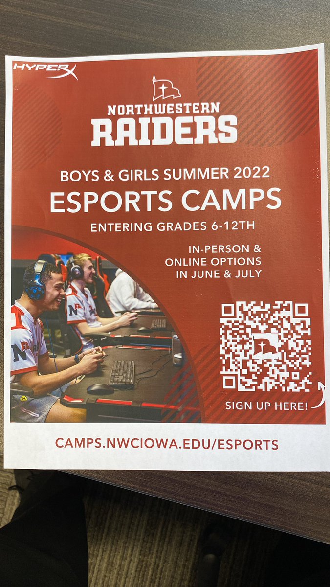 NWC is hosting Esports Camps this summer for students in grades 6-12. Interested students can find information at the website listed on the flyer. #mocfv