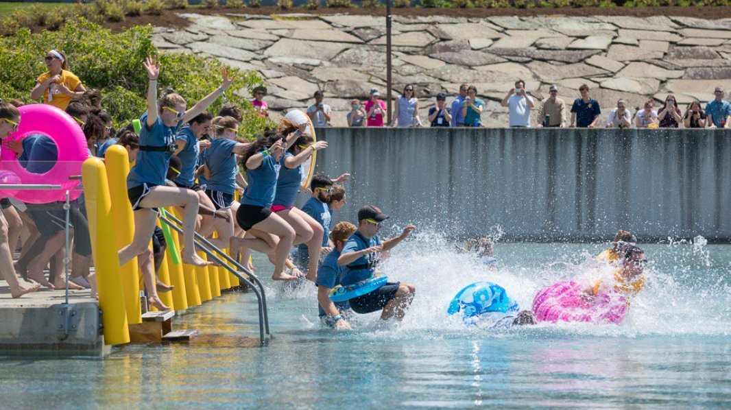 IthacaCollege's tweet photo. Attention IC Seniors: T-minus two hours to splashdown! Get ready. Senior Splash '22 at 1:30. IC's "Fountaincam" is watching and livestreaming on our YouTube channel: https://t.co/J1Z2CUUQiQ Congrats! Join all the fun from afar. #ICGrads #SeniorSplash #IthacaCollege https://t.co/Kch4o4gOzm