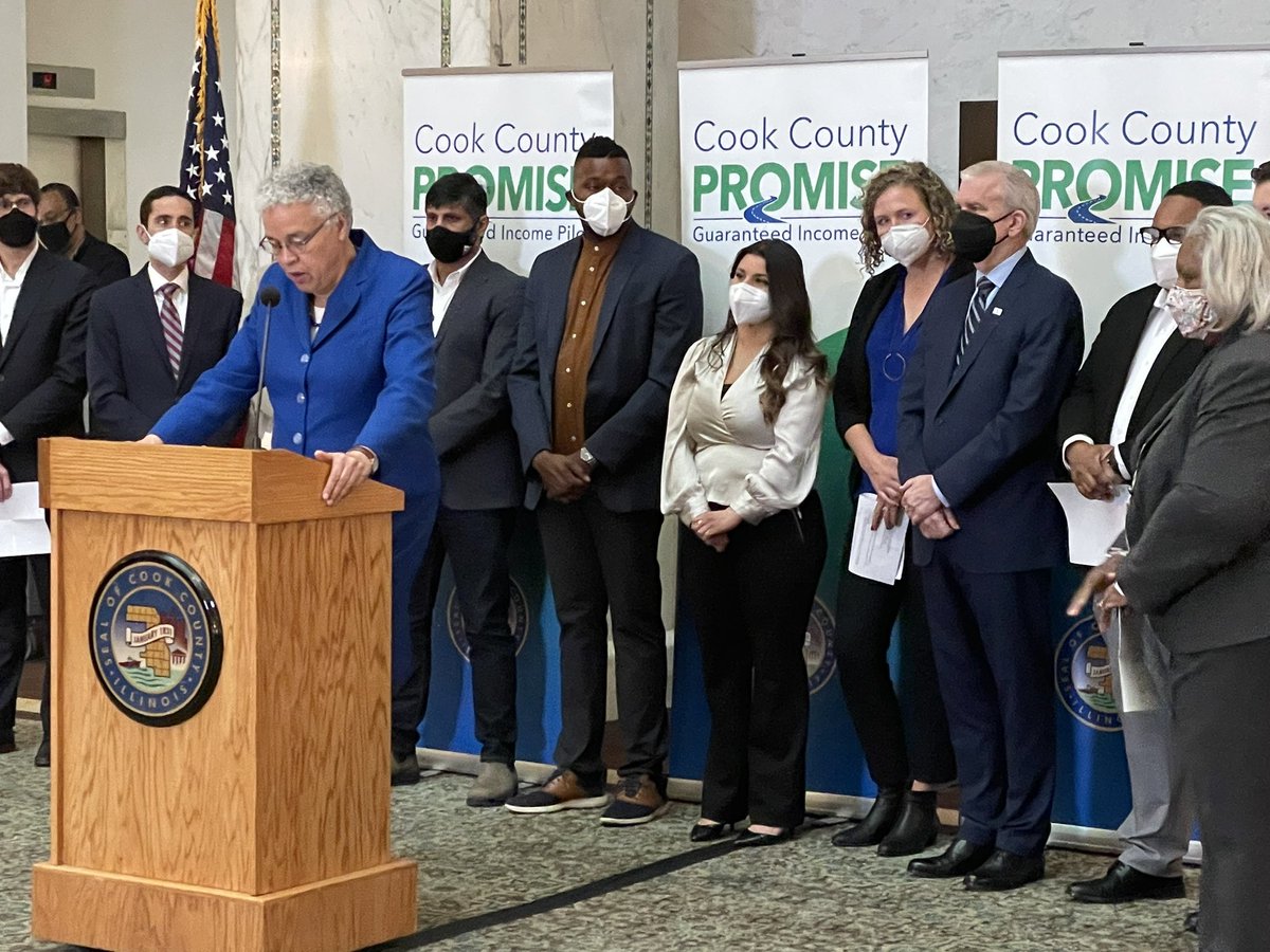 ToniPreckwinkle's tweet photo. Proud to announce our $42 million guaranteed income pilot program today. It’s the largest investment in the country and Cook County is the first to commit to a permanent long term program. https://t.co/OwsjOXWN8O