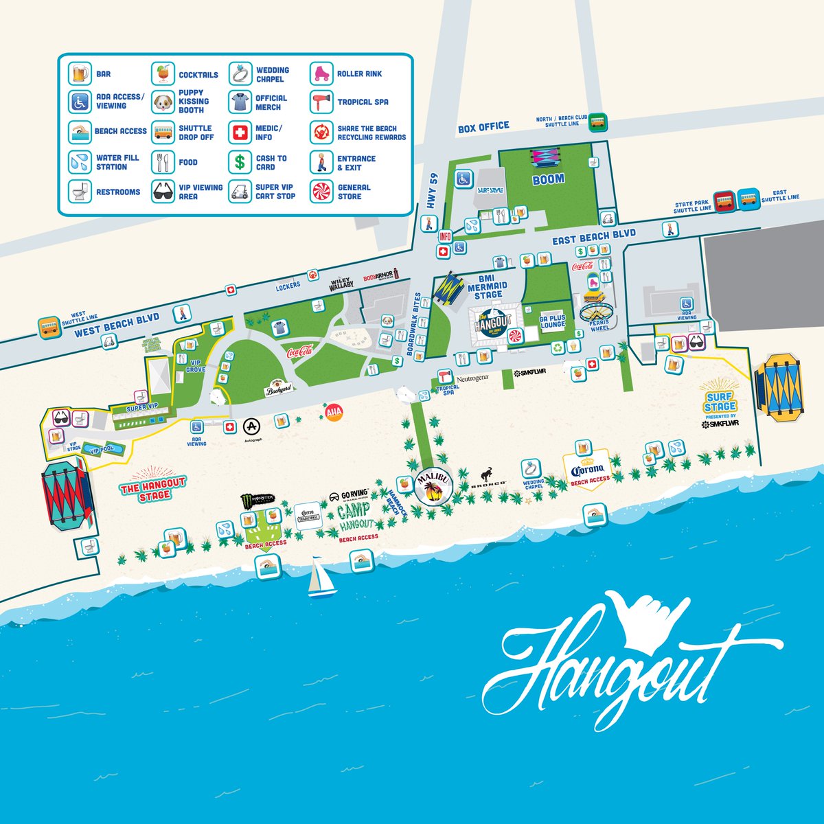 2022 Hangout Fest map