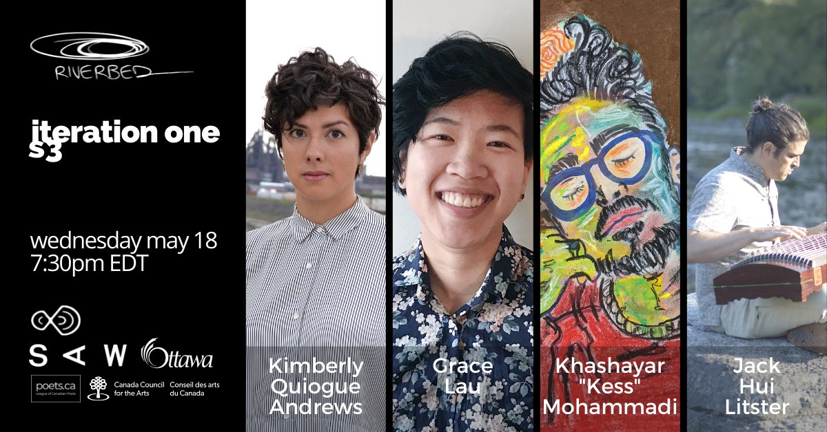 Will you join us for s3: iteration one tonight #Ottawa? We have a stellar lineup including <a href="/kqandrews/">Kimberly Quiogue Andrews</a>, @thrillandgrace, @DearKestrel and <a href="/jackhuilitster/">jack hui litster</a>. Join us in-person at @SAWGallery or via livestream. We can’t wait to see you, however you choose to attend!
