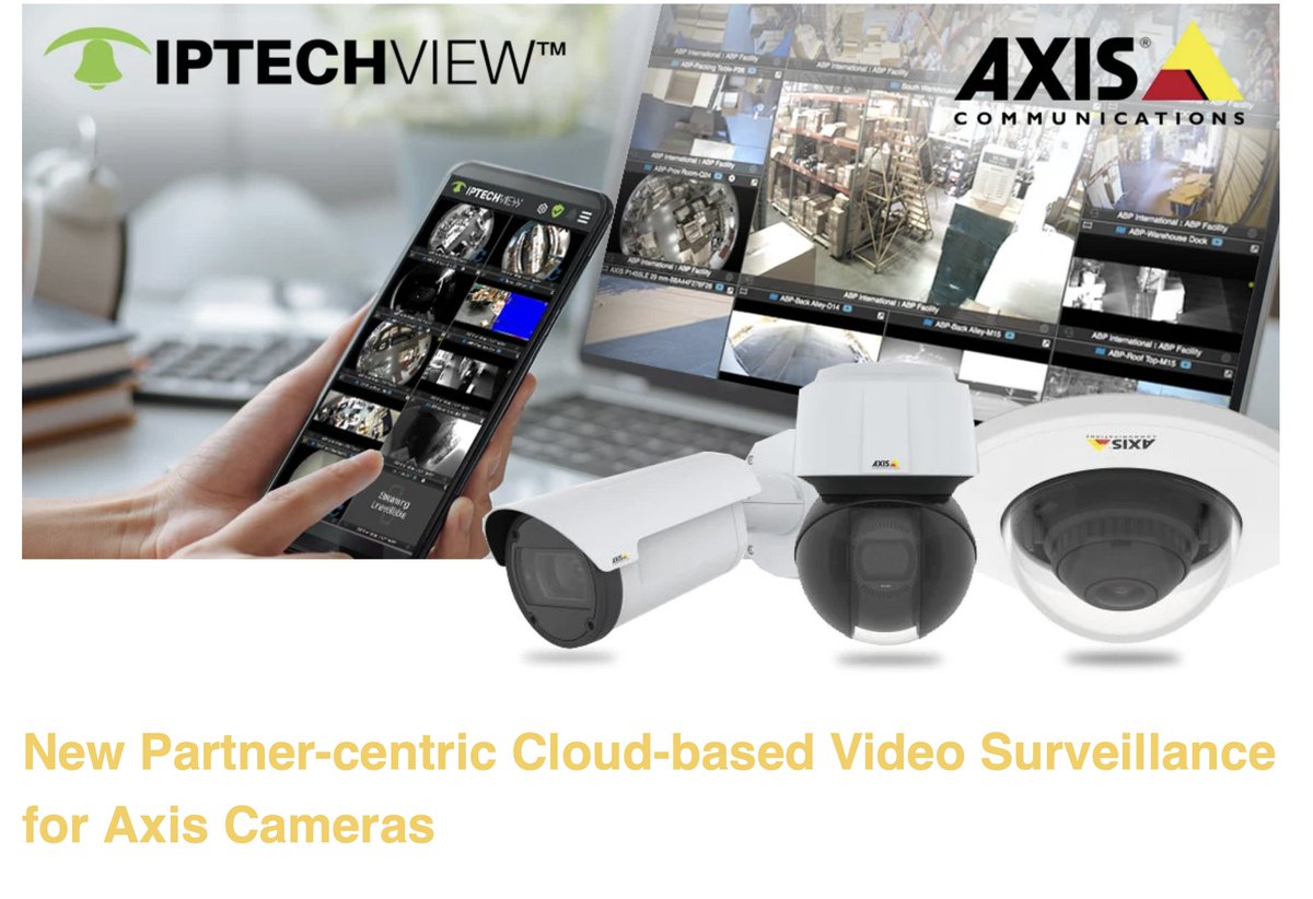 iptechview's tweet photo. IPTECHVIEW offers a new kind of partner-centric cloud video surveillance. Check it out with your own cameras. Claim your own FREE test account during our summer AXIS partner promotion. https://t.co/IFx9bhltTq
#axis_NA #axisIPVideo #surveillance https://t.co/lXn6O5LXOj