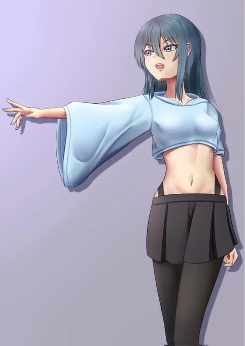 オリジナルイラスト〜お腹過去一上手く描けたから見て! 