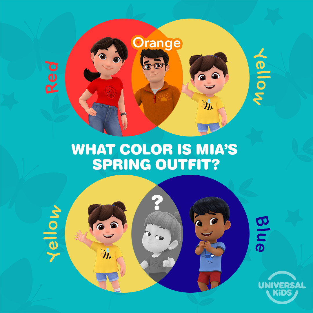 UniversalKids's tweet photo. Do you know what color Mia's outfit is? π§ #RemyAndBoo https://t.co/saodNajzrB