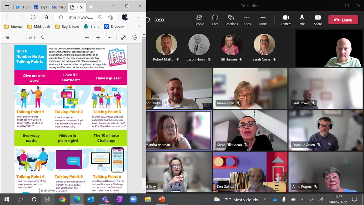 PaulSceeny_AdEd's tweet photo. Having a #BigNumberNatter with my Technical Advisor colleagues - including their #NumberStories and perspectives from their sectors.π
#EverydayMaths #NumberConfident #NationalNumeracyDay https://t.co/lTEVEJVuPY