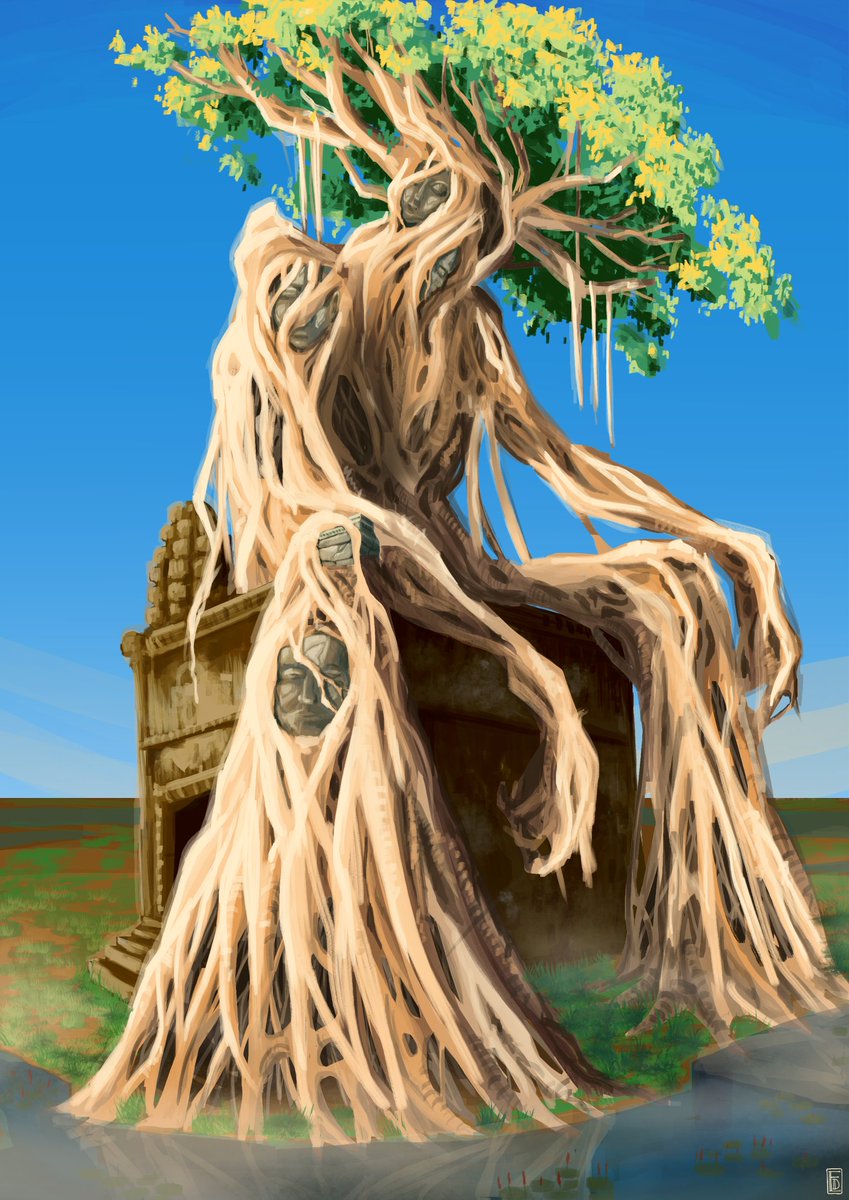 oloreonscraft's tweet photo. Ma publication pour le #characterdesignchallenge de ce mois-ci !
Un ficus étrangleur qui se repose ! 🌳🇰🇭
My publication for the character design challenge from this month !

#characterdesignchallenge
#ents #ficus #angkortemples
#angkor #digitalpainting #illustration #conceptart https://t.co/4smGrmtGfj