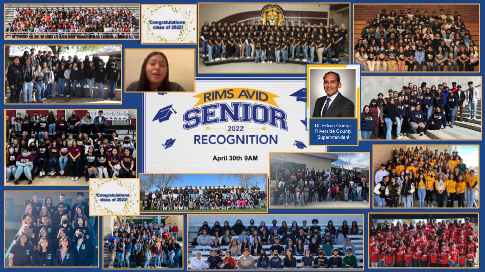 RIMSAVID's tweet photo. AVID Seniors: Graduation is just around the corner. Despite all the obstacles thrown your way, you stayed determined and persevered! We are so very proud of you. You will do great things! Thank you for being part of our #AVIDFamily. Congrats!
#ThisIsAVID #SeniorRec #Classof2022 https://t.co/sysKeDMIrp