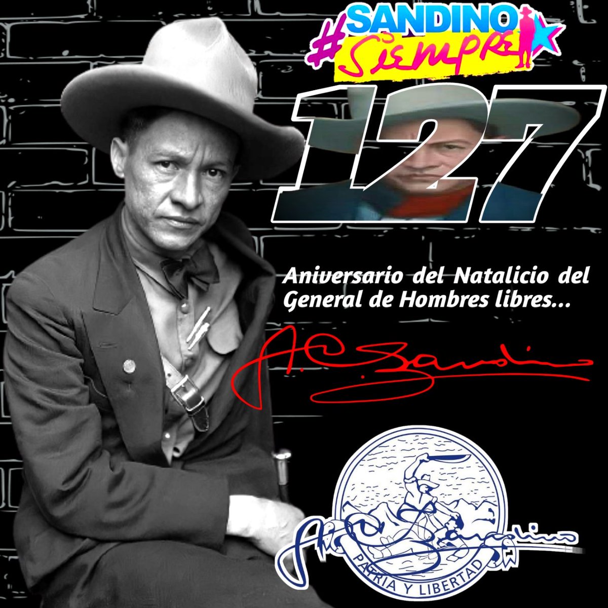 AlvarezGuayo's tweet photo. 127 aniversario del General de hombres y mujeres libres!
Icono de dignidad y lucha antiimperialista.
#SandinoSiempre
#PLOMO19 https://t.co/VxV3mMYp4d