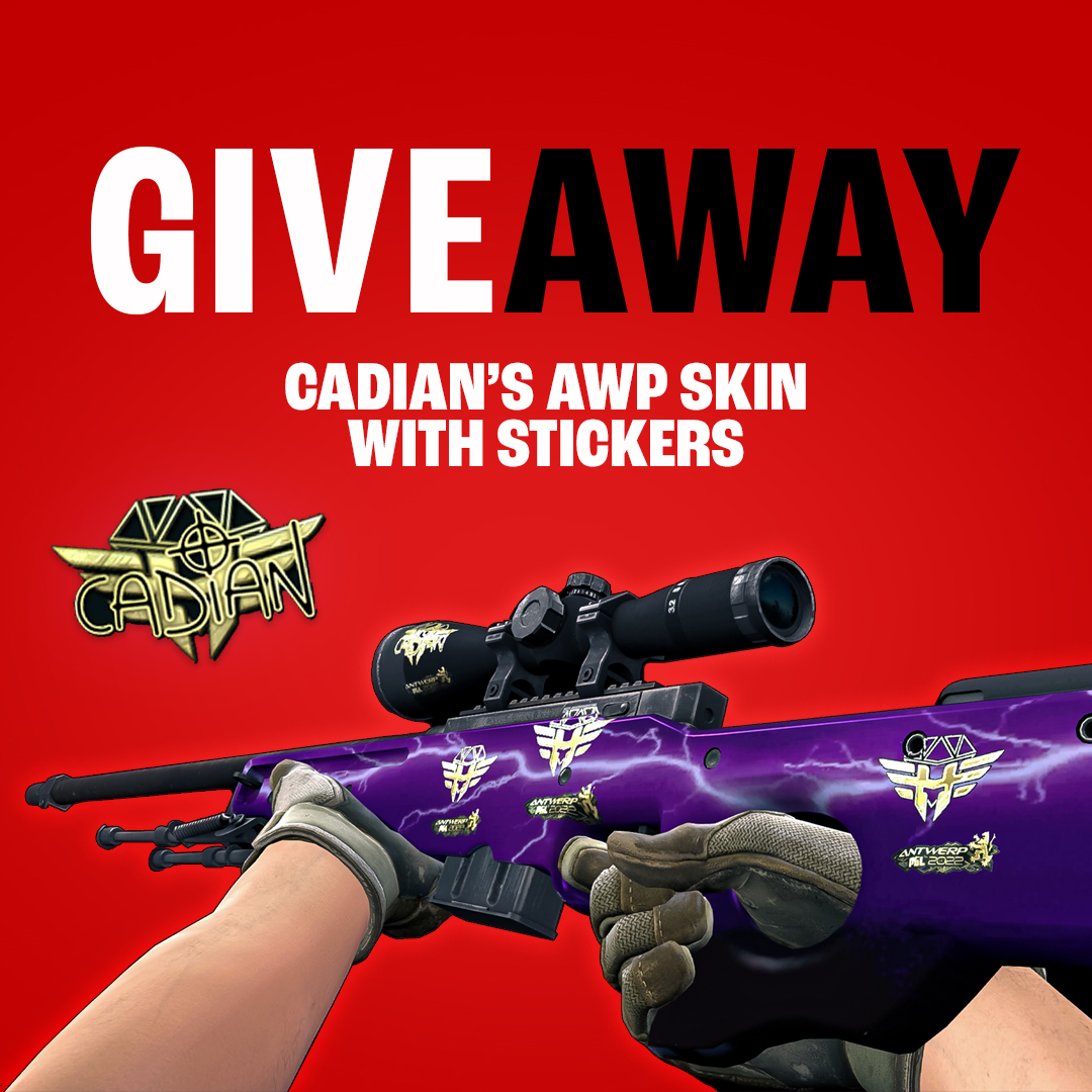 IT'S GIVEAWAY TIME! 🤩

We celebrate our spot in the Champions Stage by giving away <a href="/caspercadiaN/">cadiaN</a>'s AWP Skin with Heroic Stickers to one lucky winner! 🎖

To enter, click the link below and follow the instructions: 
gleam.io/6r7Yw/cadians-…

The giveaway ends Sun 22 May 23:59 CEST