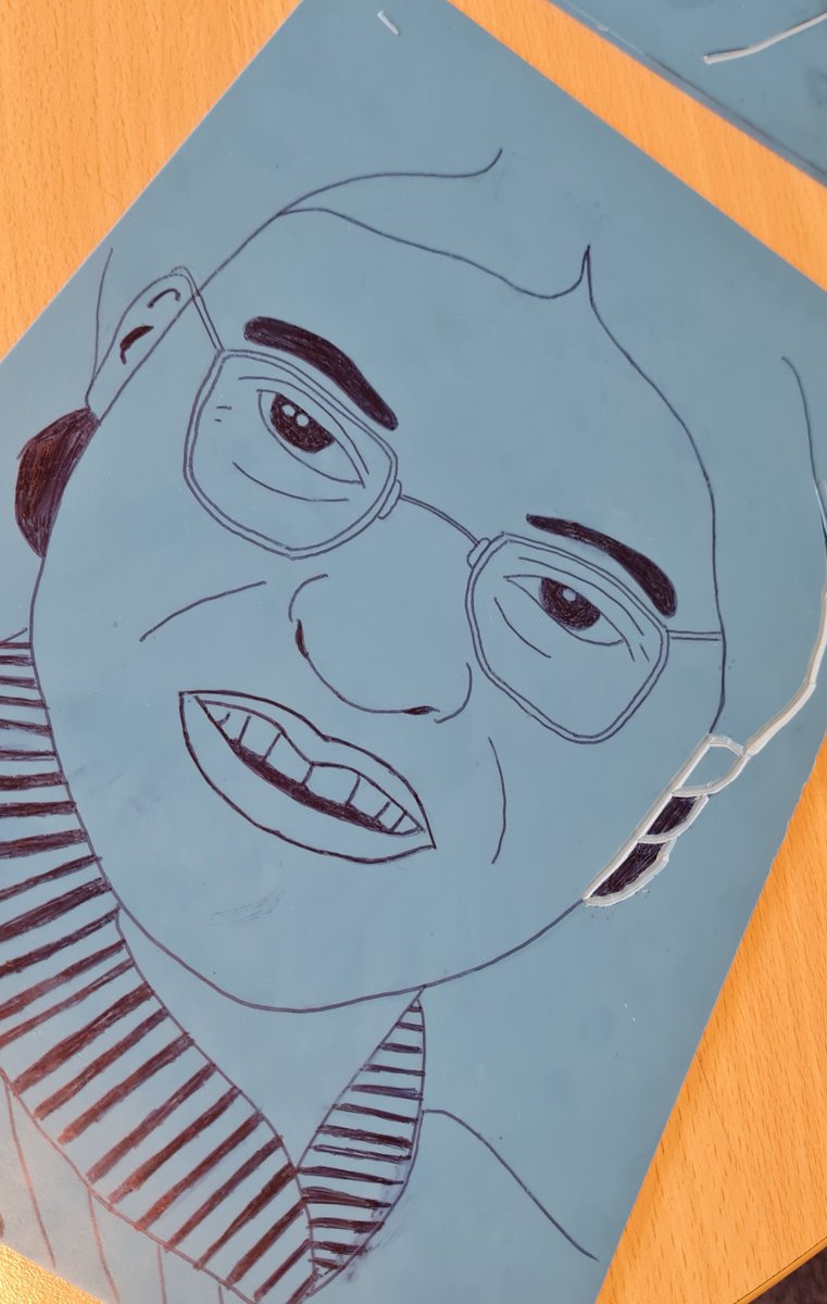 MrRichHarris's tweet photo. Strong pieces from this week's @AndertonPark art club! Our printing project is in full swing! Can you recognise any of the famous famous? 🤔 https://t.co/OMGyBPnufM