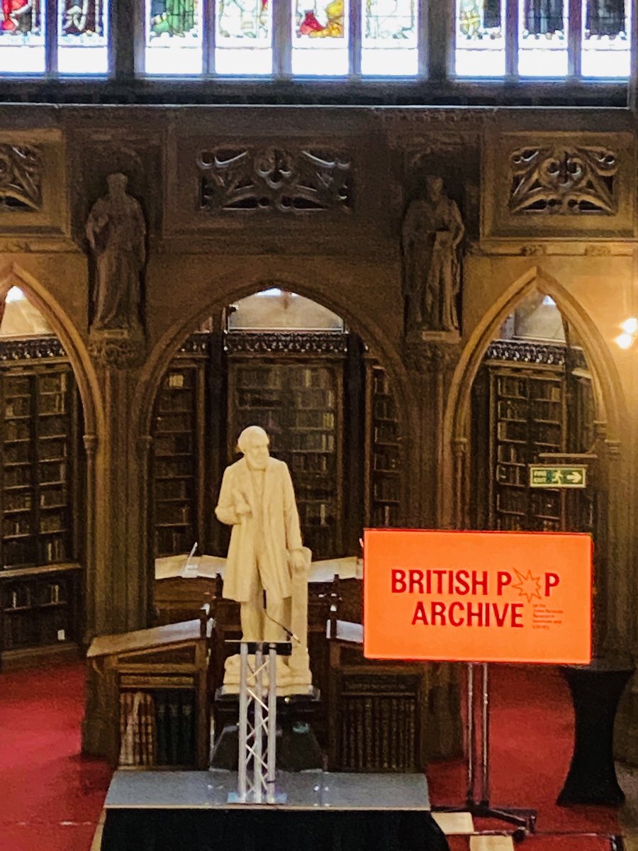 Ready to launch this evening, the British Pop Archive at The John Rylands Library, University of Manchester. Juxtaposition of the day? ⁦@OfficialUoM⁩ ⁦@UoMLibrary⁩ ⁦@RL_UK⁩