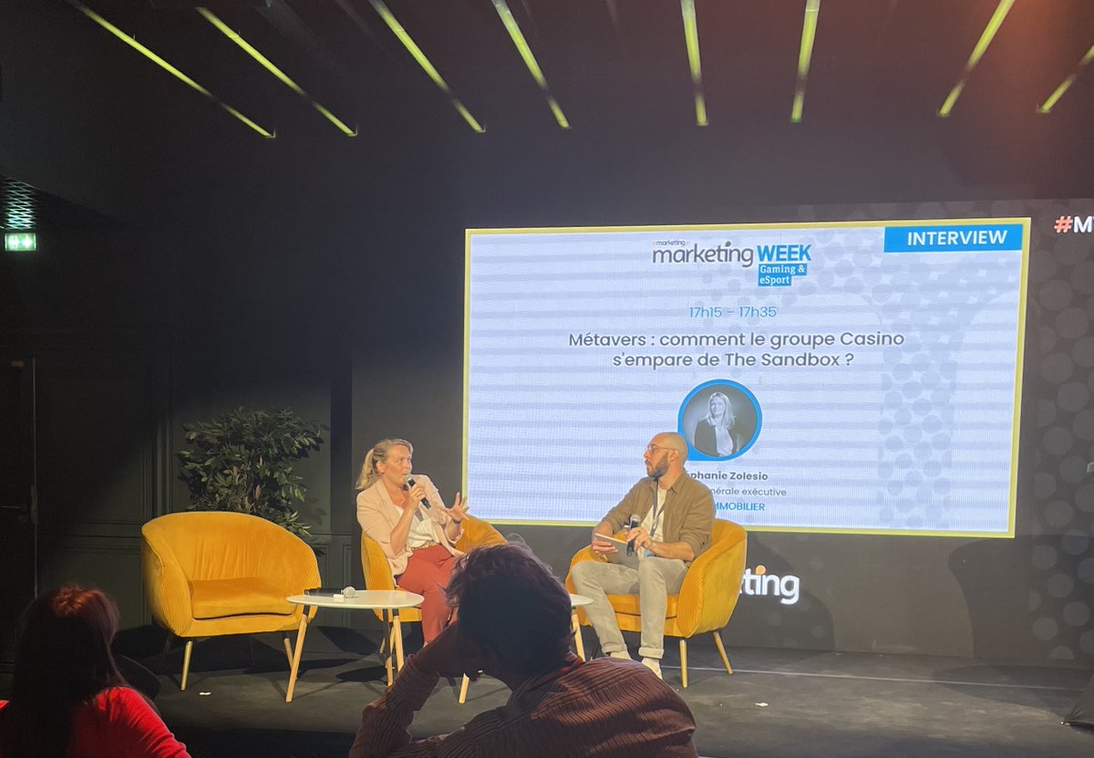 Emarketing_fr's tweet image. Stéphanie Zolesio, Directrice Générale Adjointe de Casino Immobilier nous explique comment le groupe Casino s'empare de The Sandbox ?

#mweek #marketing